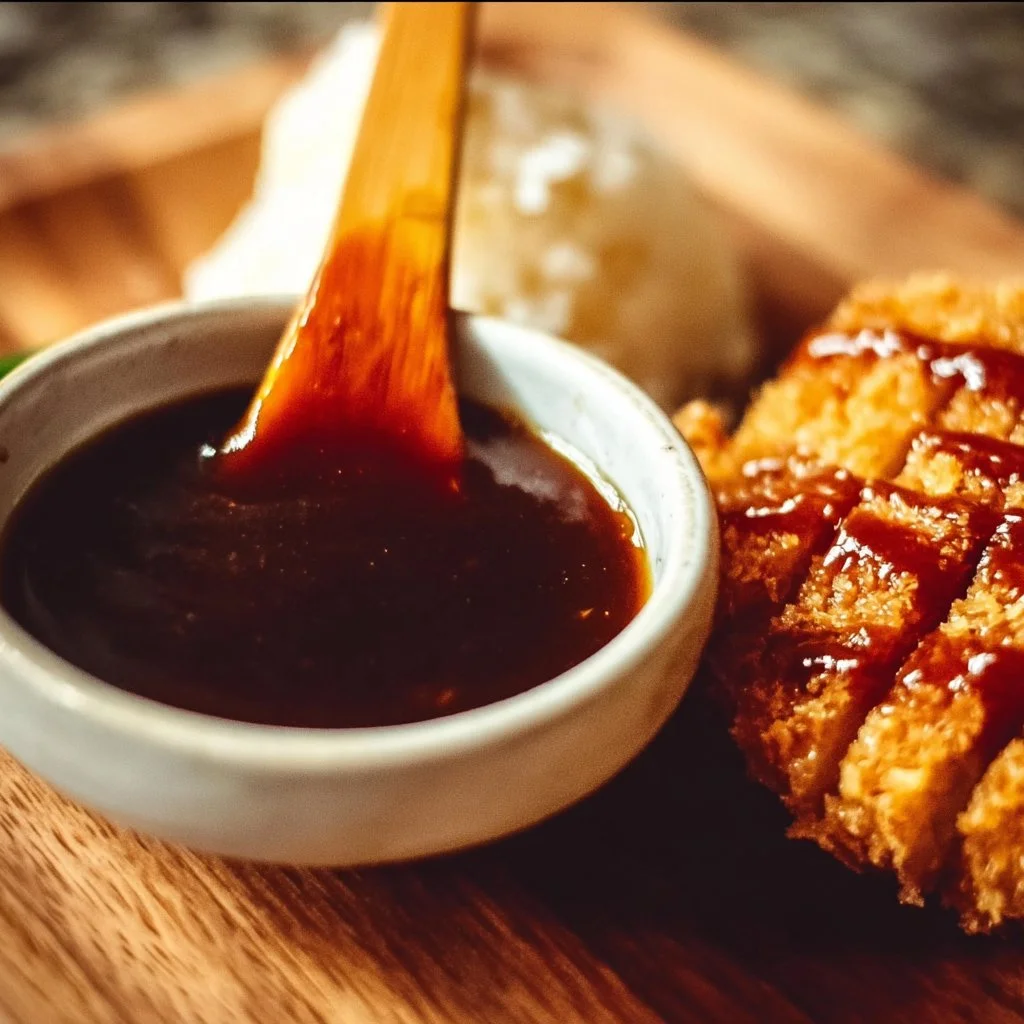 Delicious 3-ingredient Tonkatsu Sauce in a bowl ready to enhance dishes