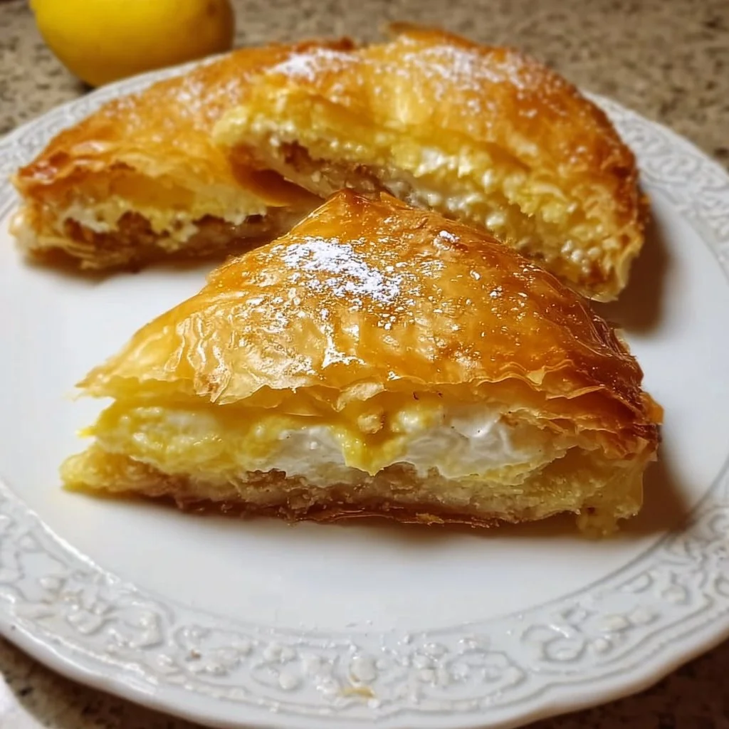 Delicious homemade Cheese Pie served with fresh herbs
