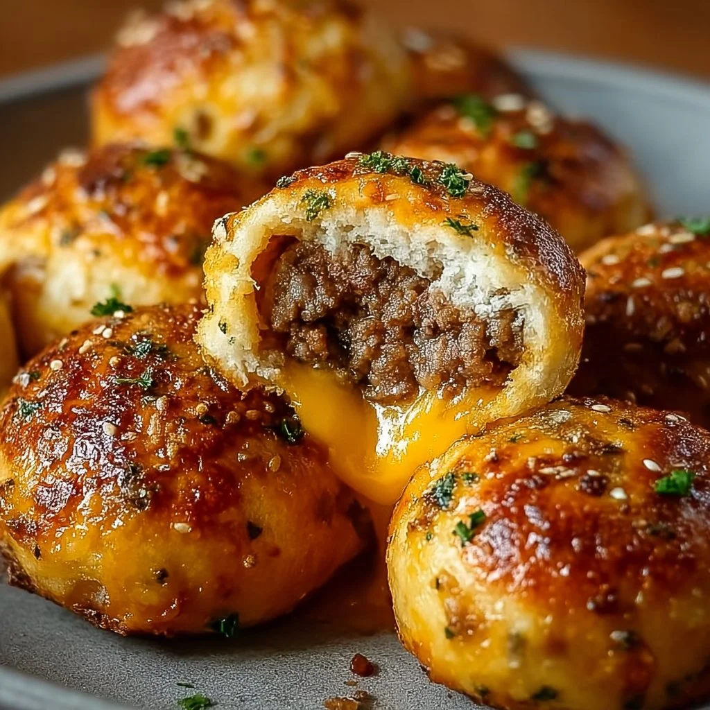 Cheesy Garlic Parmesan Cheeseburger Bombs