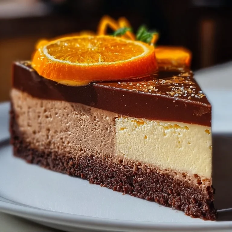 Delicious Chocolate Orange Cheesecake topped with chocolate shavings and orange slices