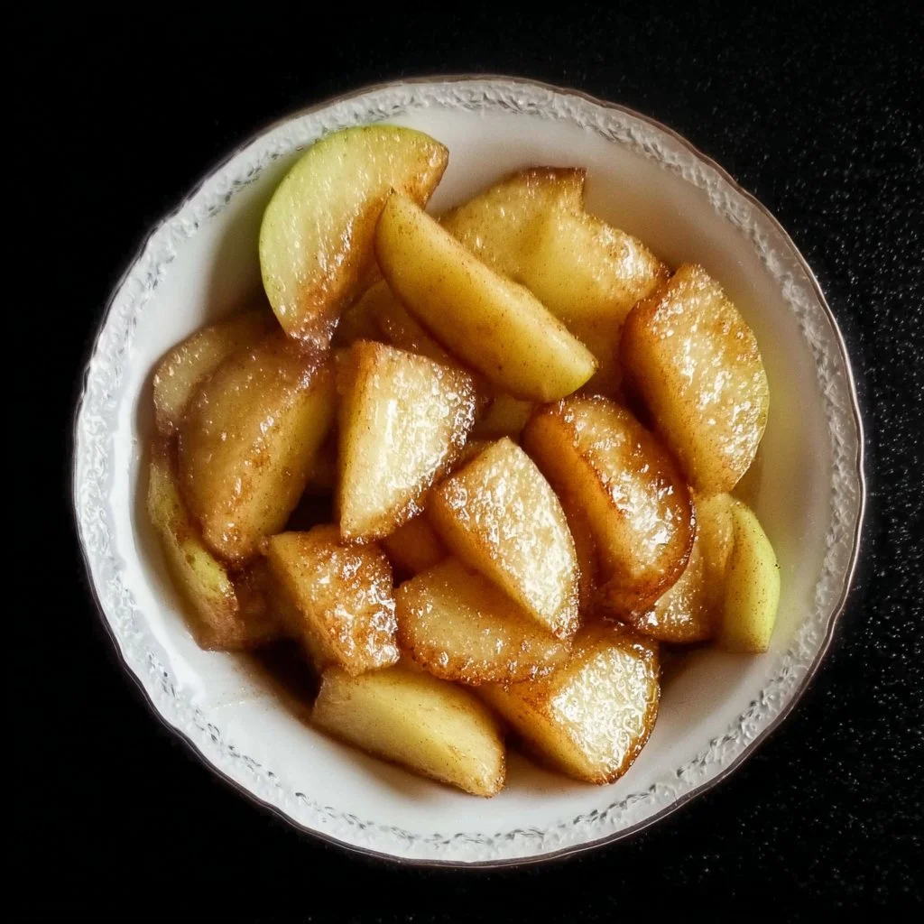 Delicious classic fried apples served in a skillet