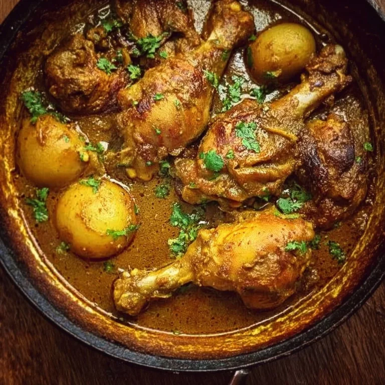 Curry Braised Chicken Legs served with aromatic spices and herbs