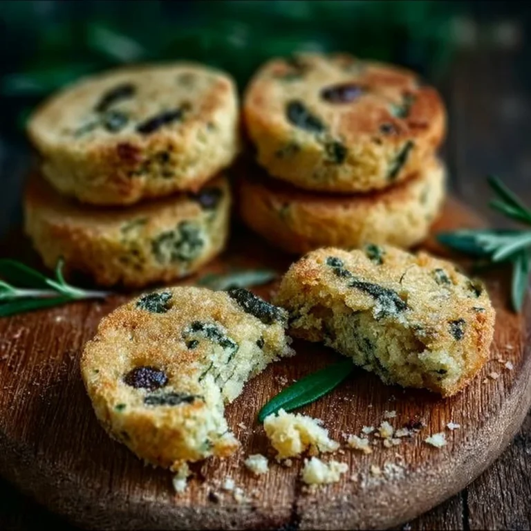 Green Olive and Herb Welsh Cakes served on a plate