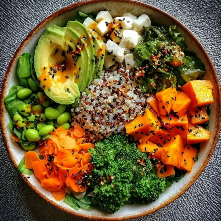 Colorful and nutritious healthy Buddha Bowl with fresh vegetables and grains.