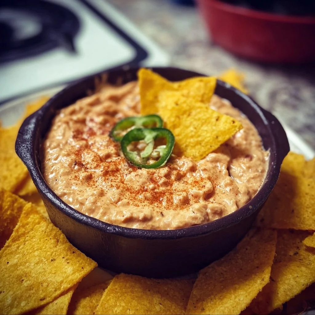 Delicious homemade Fritos Bean Dip served with tortilla chips