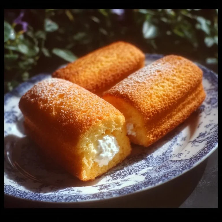 Delicious homemade Twinkies with cream filling on a plate