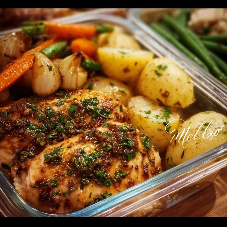 Lemon garlic chicken meal prep with vegetables in meal containers