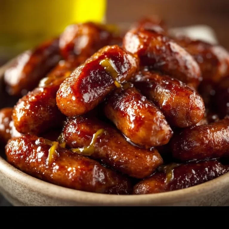 A plate of Mississippi Little Smokies served with dipping sauce.