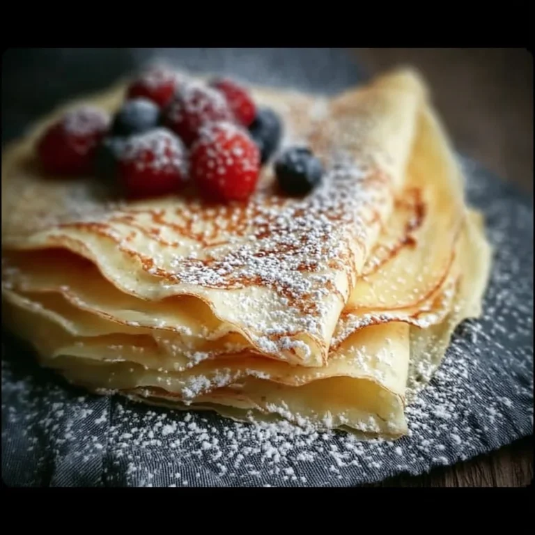 Freshly made perfect crepe batter blended in a bowl for delicious crepes