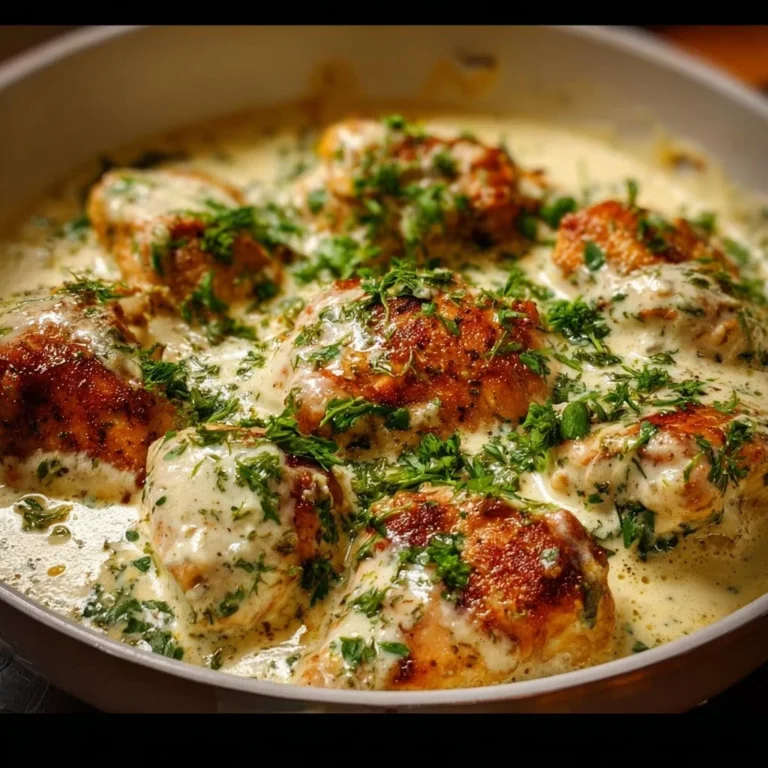 Turkish chicken in creamy white sauce served on a plate