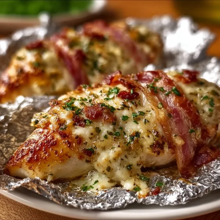 Delicious Bacon Ranch Chicken Foil Packets ready to be grilled or baked