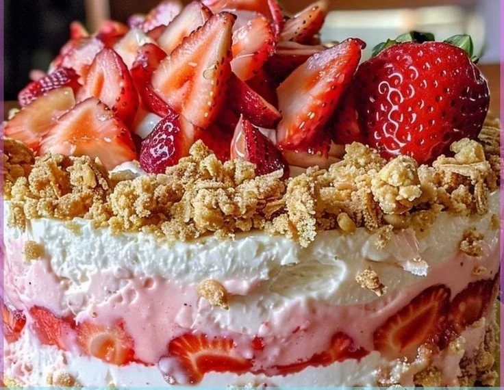 Berrylicious Strawberry Crunch Cheese Cake