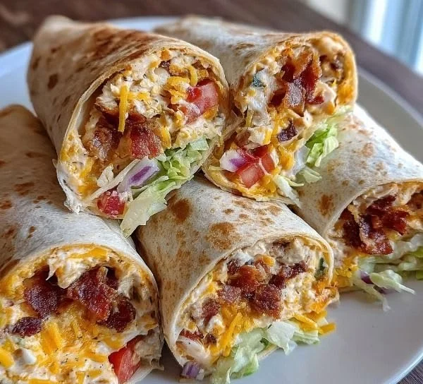 Delicious cheesy bacon ranch wraps loaded with flavor