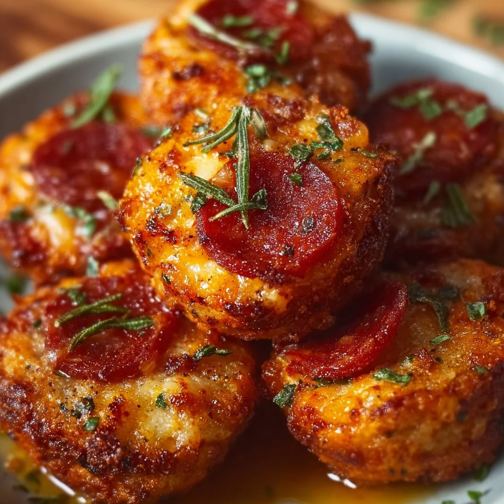 Cheesy Keto Pepperoni Bites
