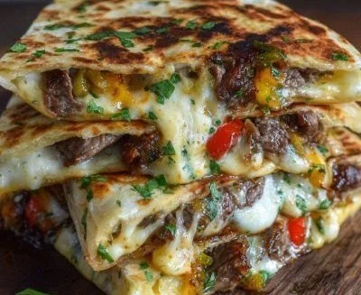 Cheesy Philly Cheese Steak Quesadillas