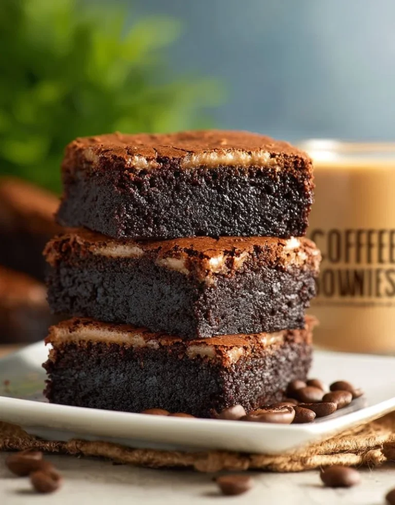Decadent coffee brownies with chocolate and espresso flavors