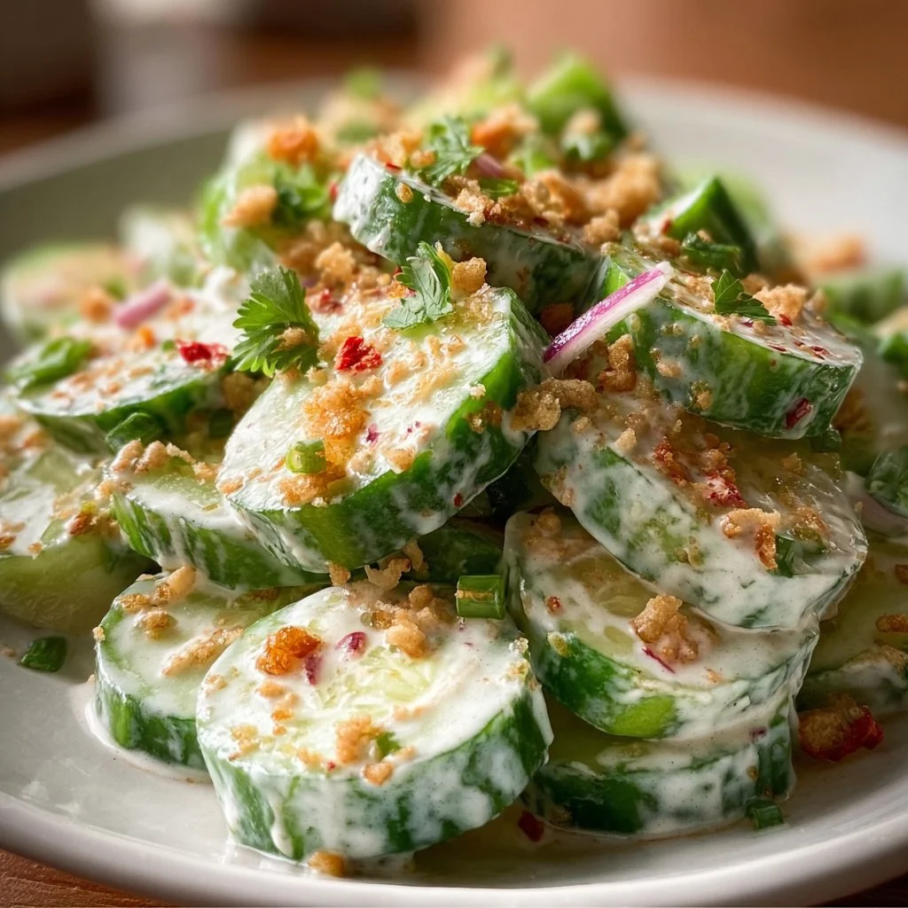 Creamy Asian Vegan Cucumber Salad