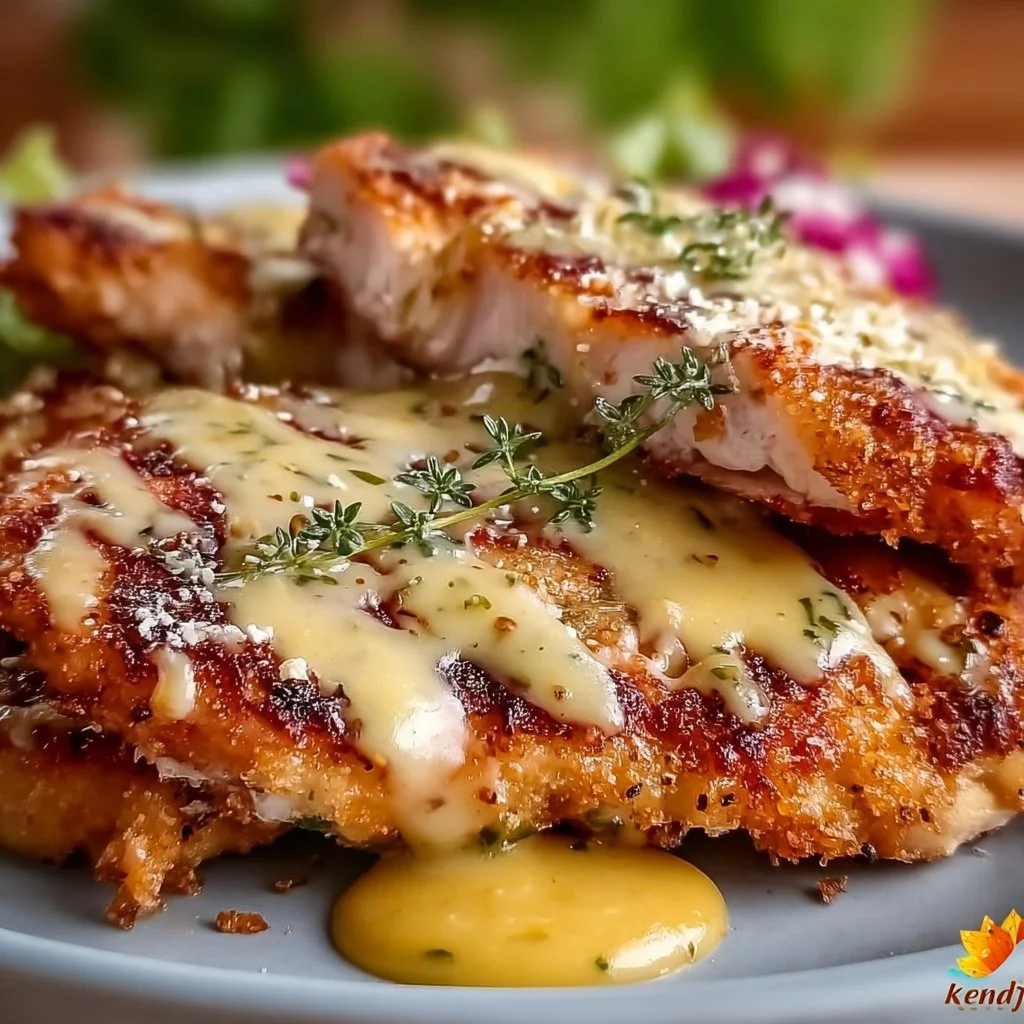 Crispy Malibu Chicken with Ham, Swiss & Honey Mustard