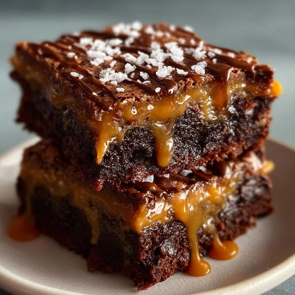 Decadent fudgy caramel Samoa brownies topped with chocolate and coconut