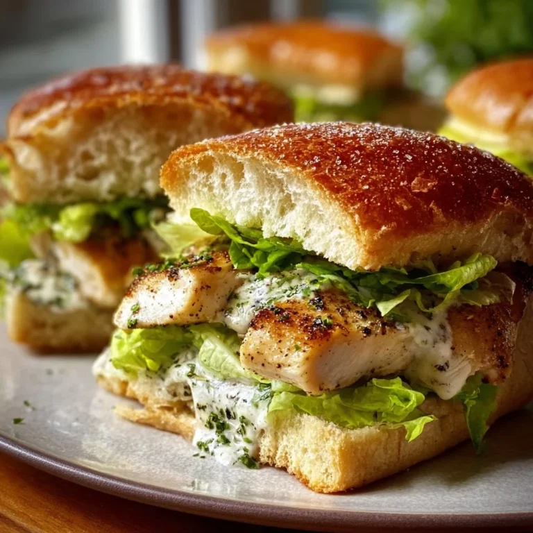 Garlic Butter Chicken Caesar Sandwiches served on a platter