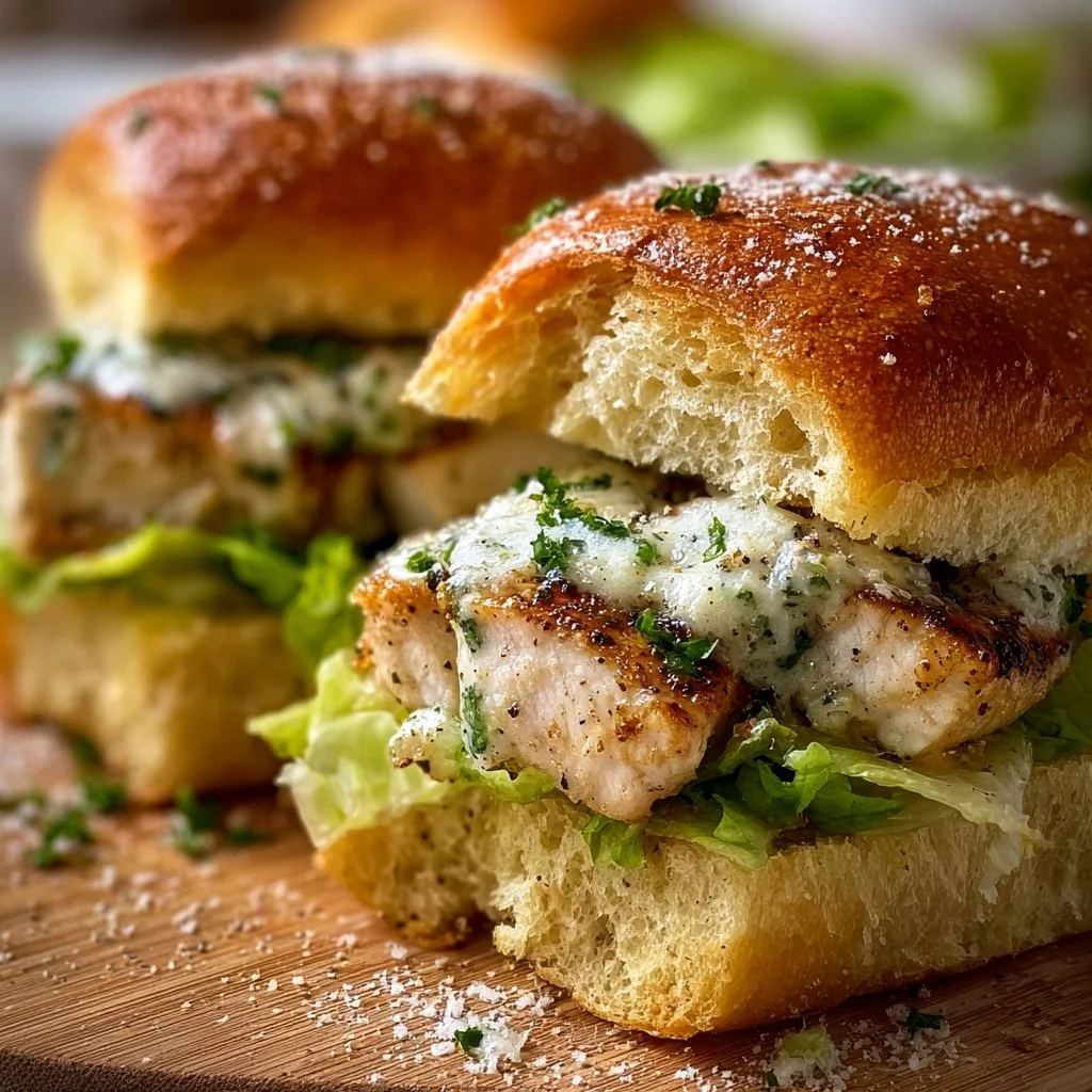 Garlic Butter Chicken Caesar Sandwiches