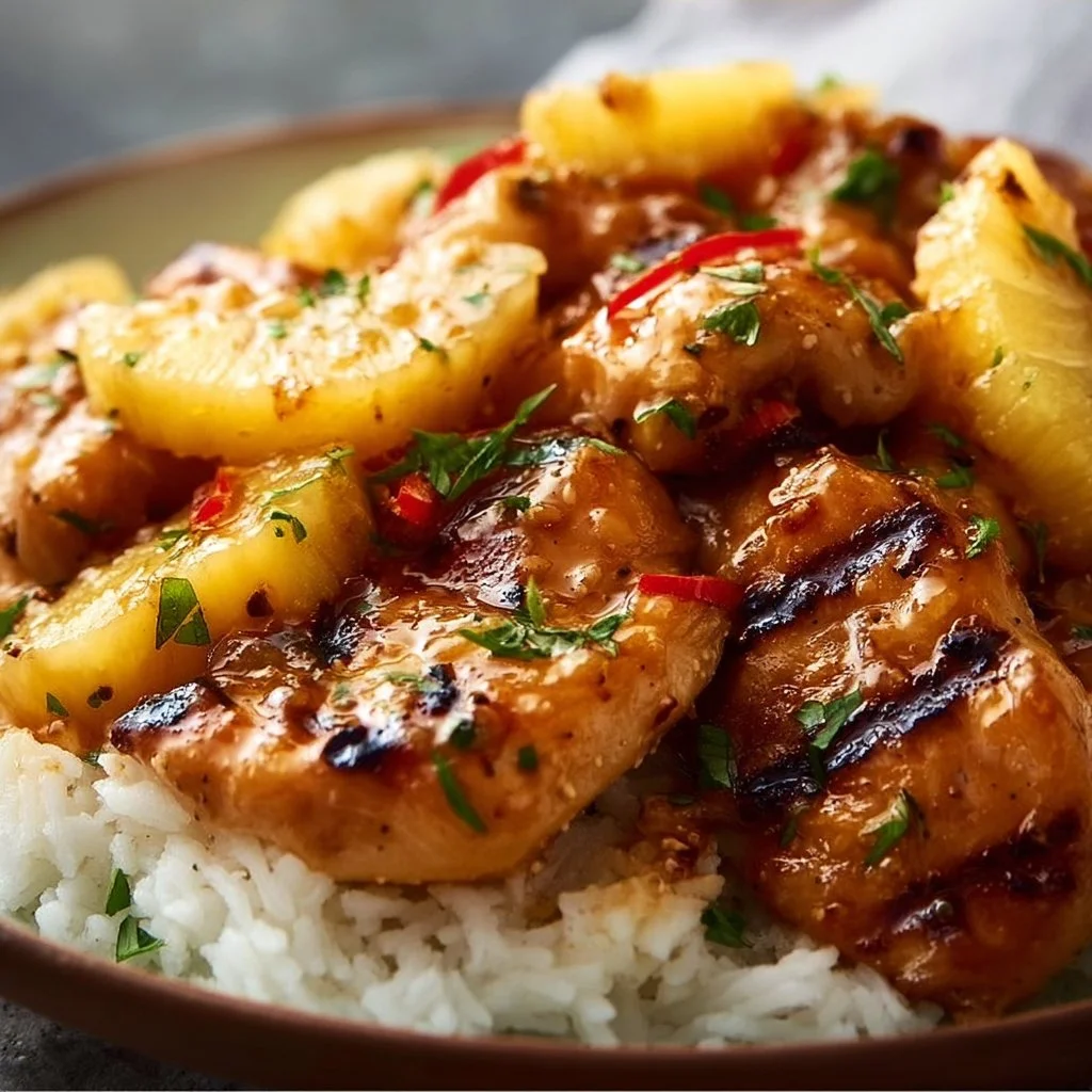 Hawaiian Chicken, Pineapple and Coconut Rice