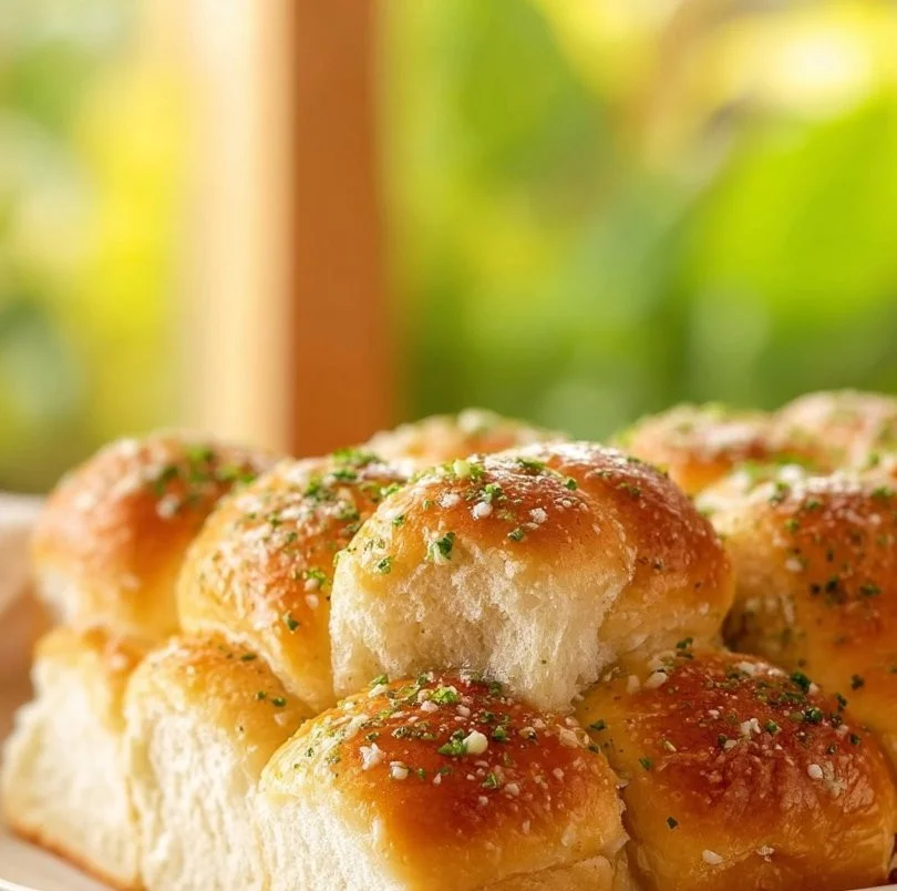 Hawaiian Roll Garlic Bread with melted butter and herbs