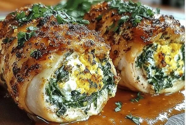 The Best Herbed Ricotta Stuffed Chicken Rolls