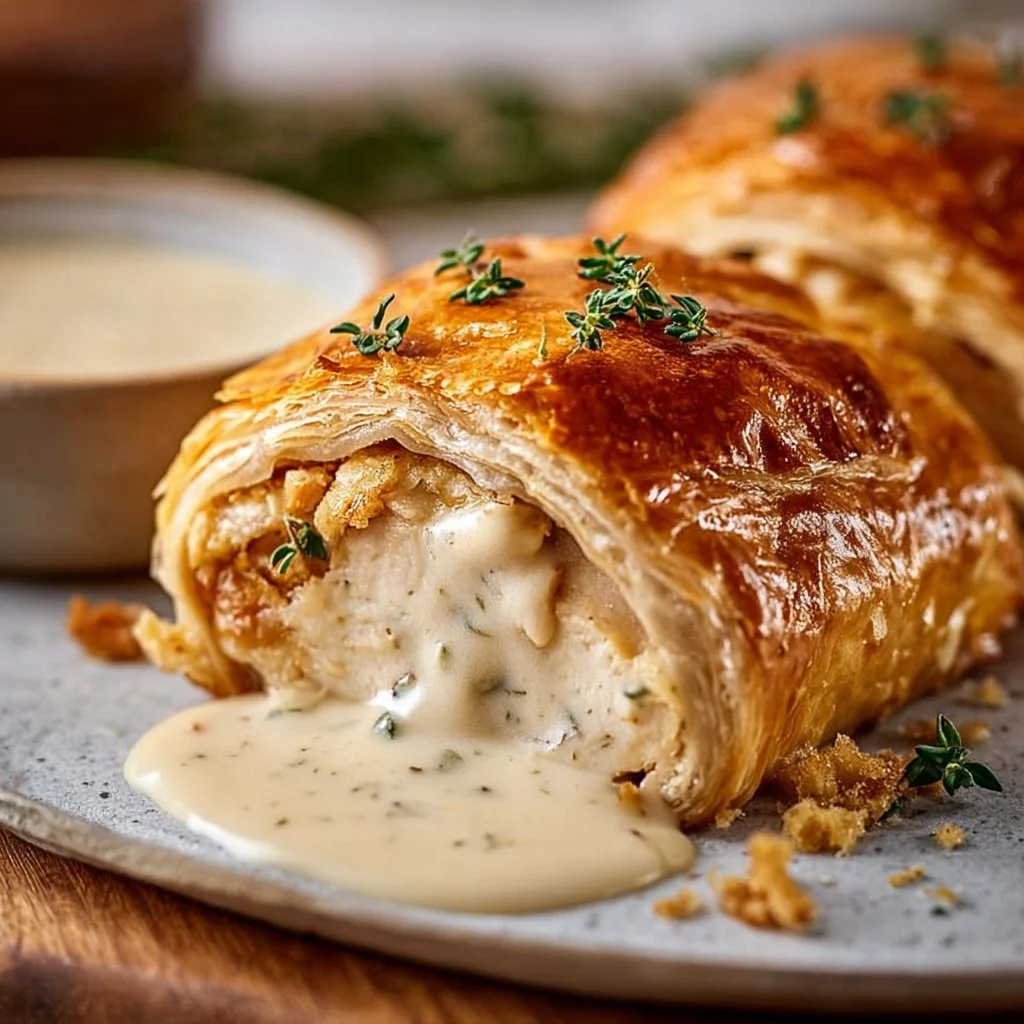 Irresistible Chicken Wellington with Dijon Cream Sauce