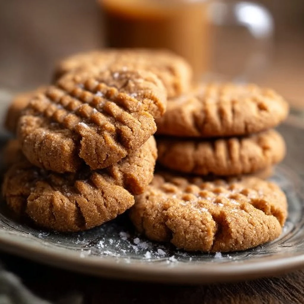 Delicious Keto Peanut Butter Cookies arranged on a plate