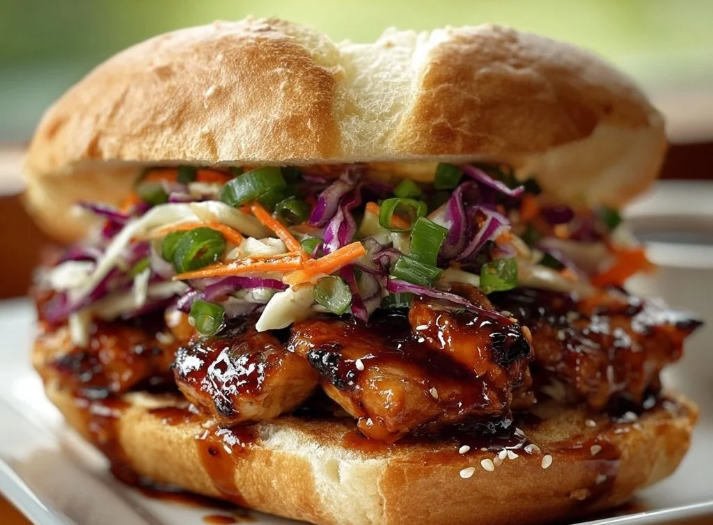 Delicious Korean BBQ Chicken Sandwich with flavorful toppings