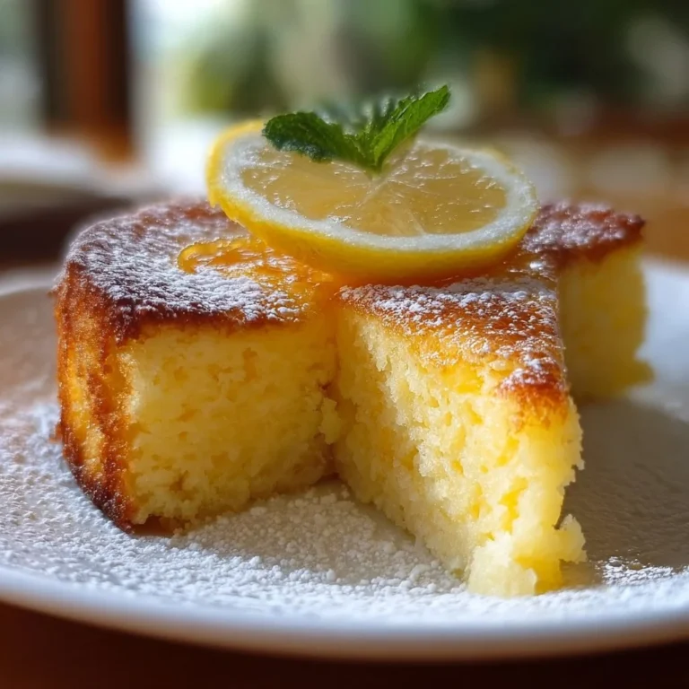 Delicious lemon custard cake with a creamy texture and lemon zest garnish.