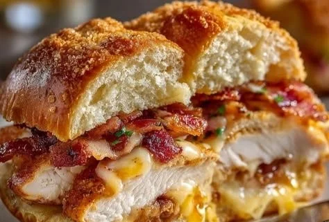 Delicious Maple Chicken Bacon Sliders served on a platter