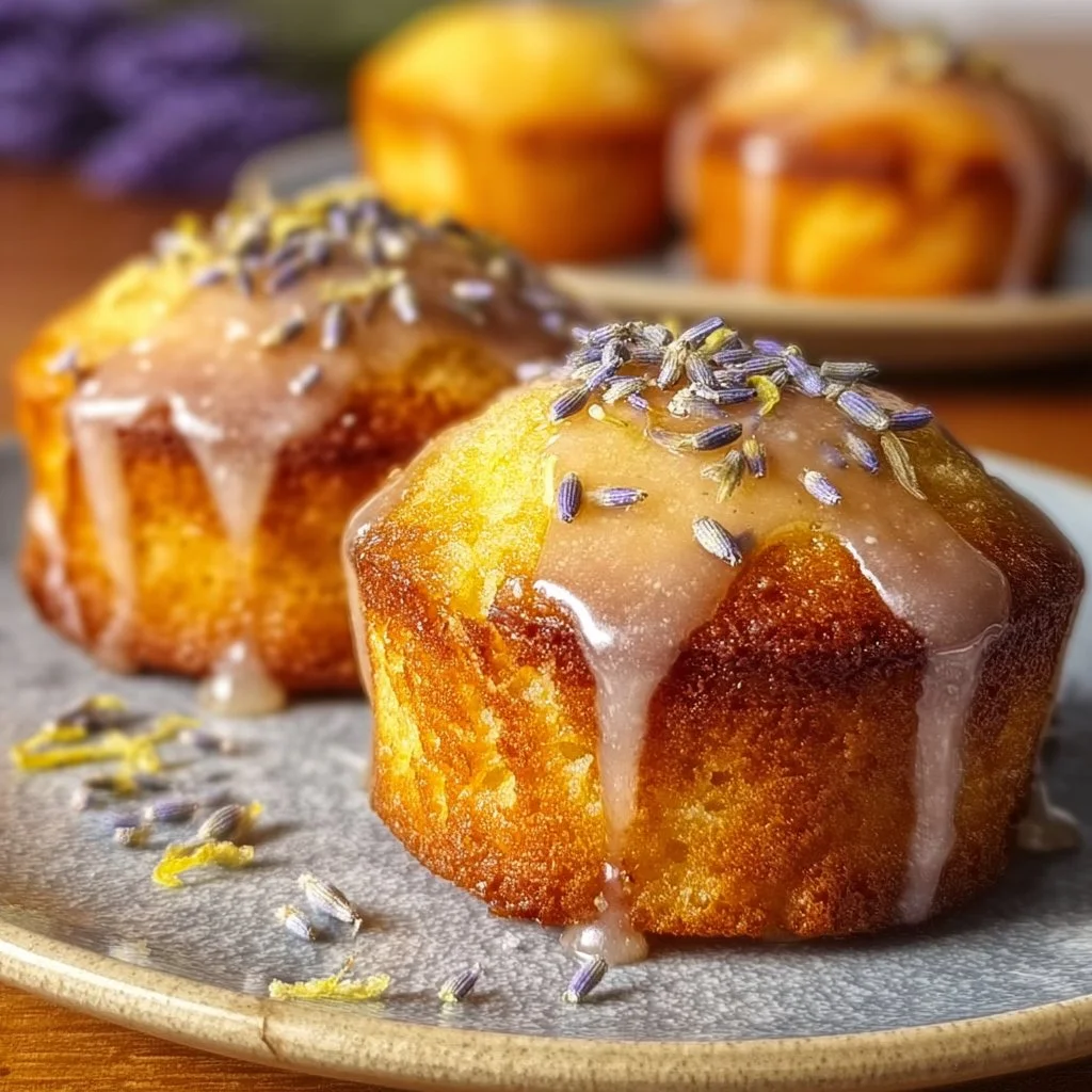 Mini Lemon Cakes With Lavender Glaze