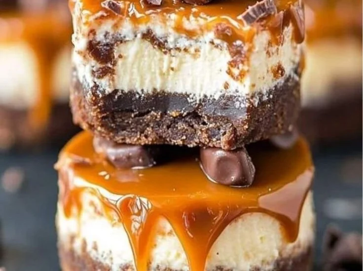No-Bake Chocolate Caramel Cheesecake Bites