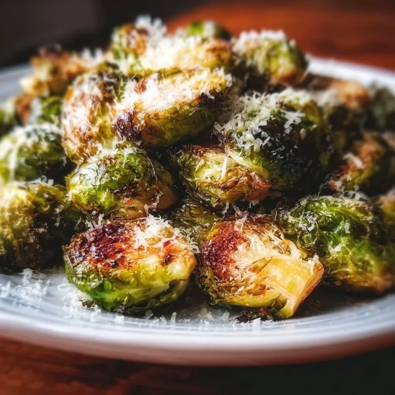Oven roasted Brussels sprouts topped with parmesan cheese