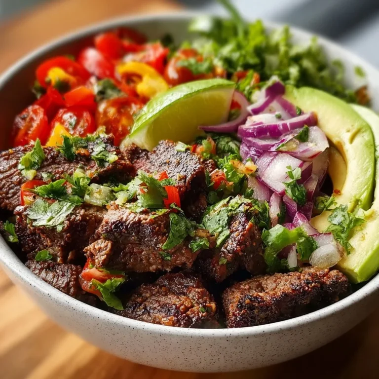 Delicious Paleo Grilled Meat Bowl with tender grilled meat and fresh ingredients.