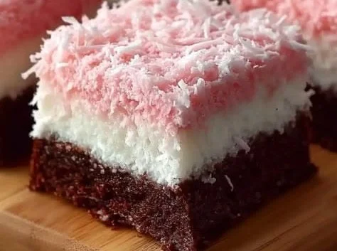 Pink Coconut Snowball Cake Bars