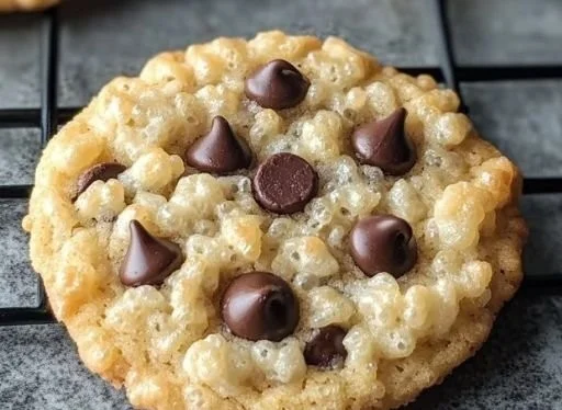 Delicious Rice Krispie Chocolate Chip Cookies on a plate