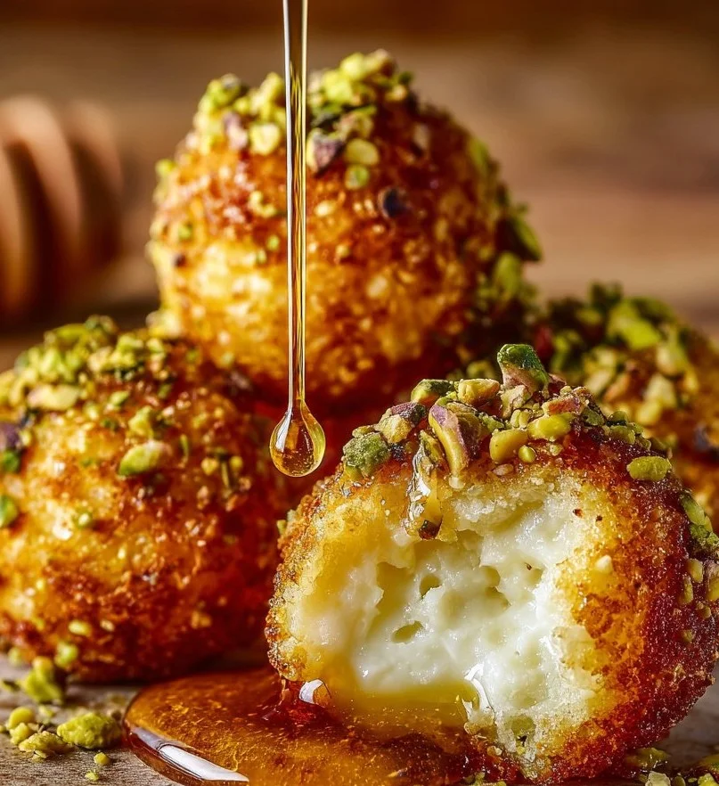 Ricotta Pistachio Honey Bites