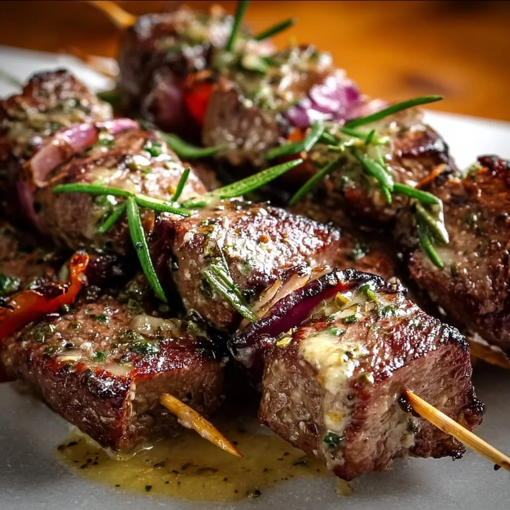 Rosemary Garlic Steak Kebabs