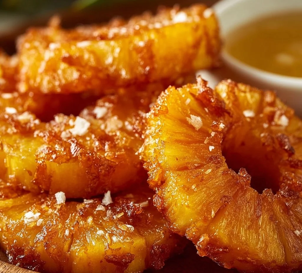 Rum-Soaked Fried Pineapple