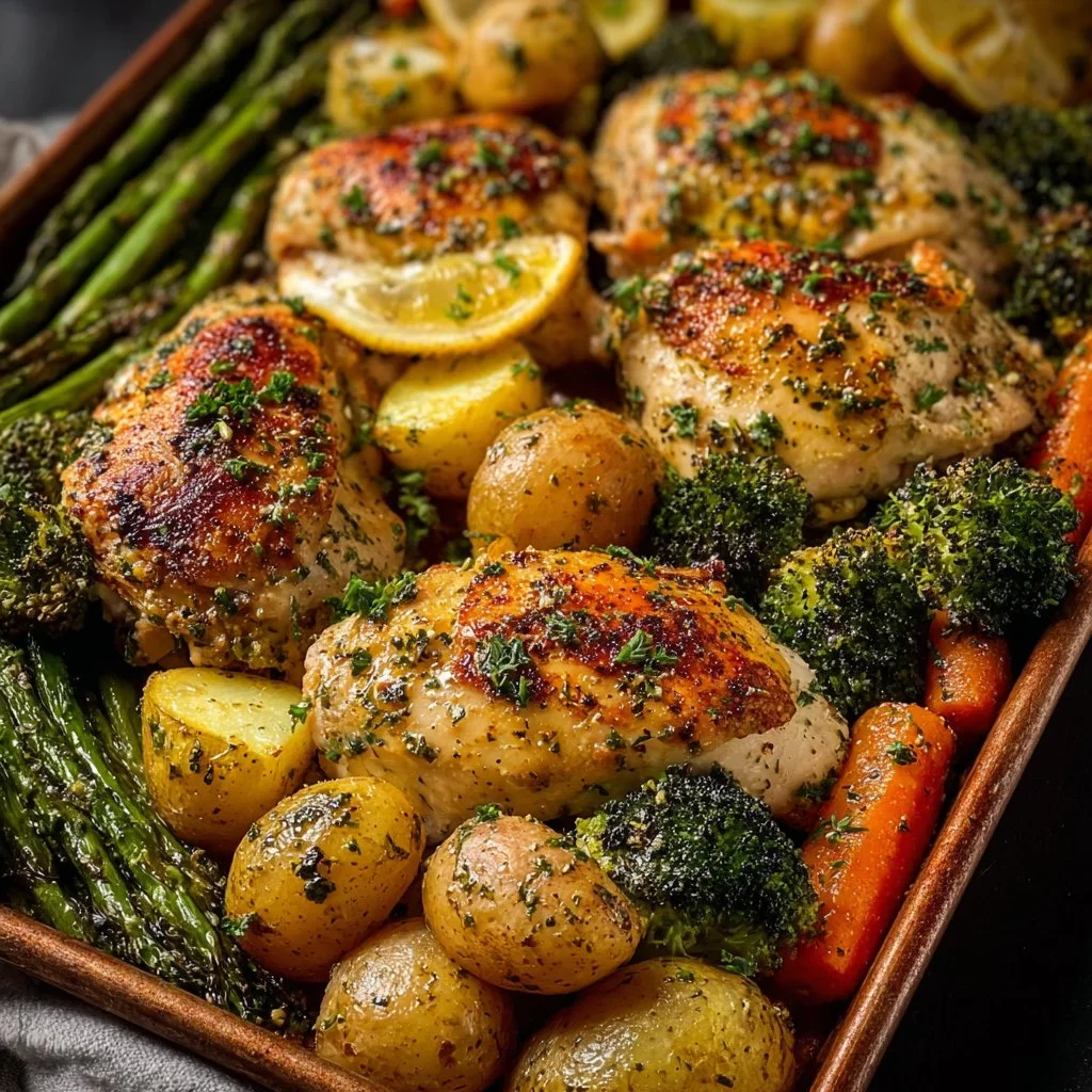 Sheet Pan Garlic Butter Chicken and Veggies