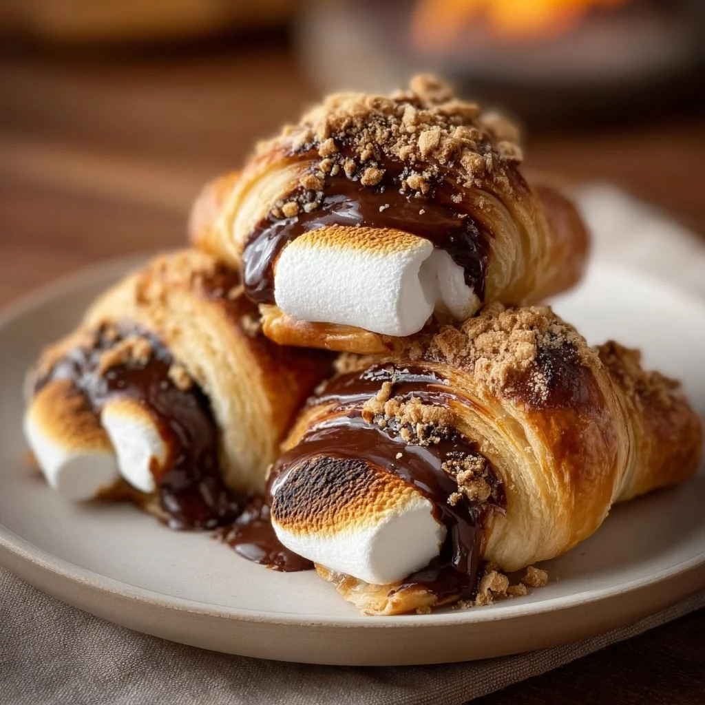 Delicious S'mores Crescent Rolls with chocolate and marshmallows