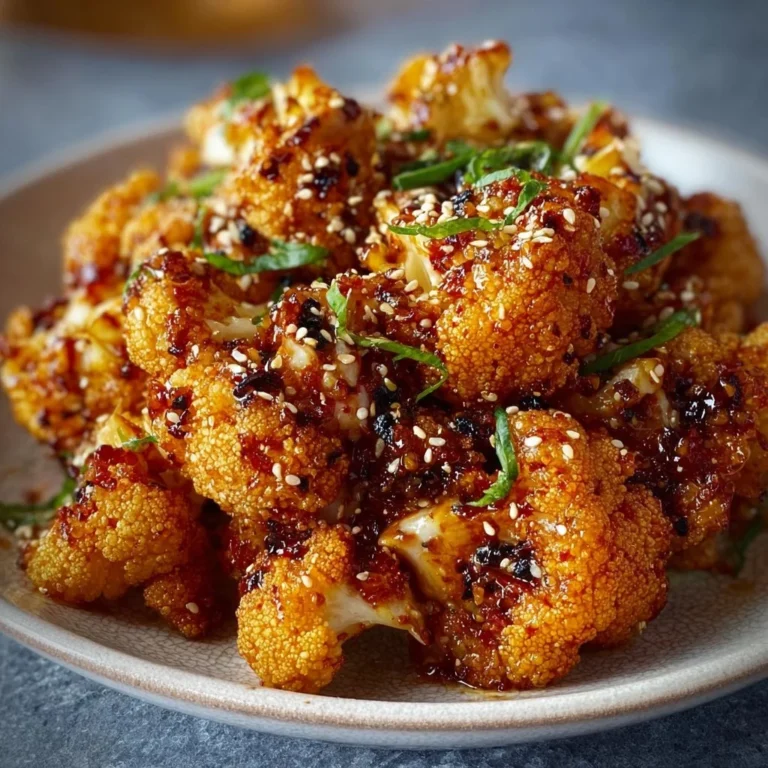 Delicious sticky sesame cauliflower dish, gluten-free and vegan friendly.