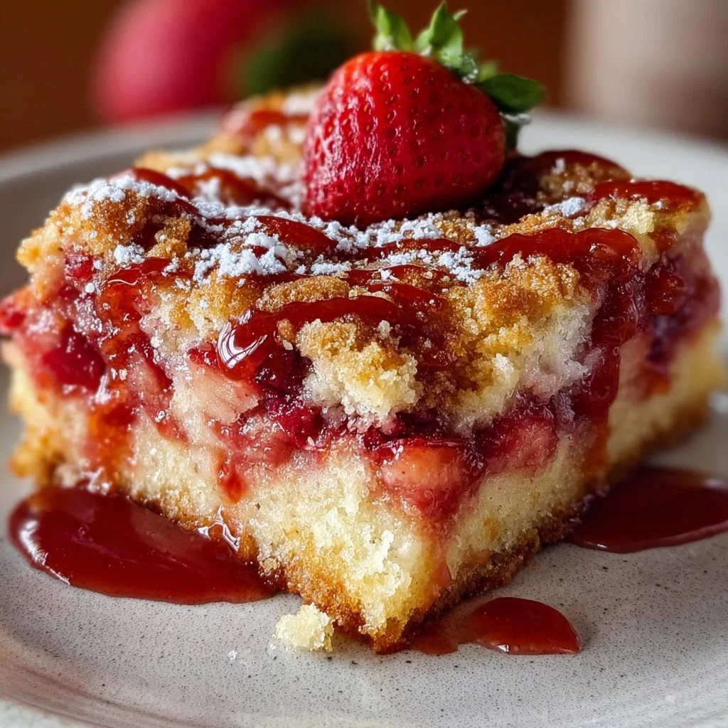 Strawberry Earthquake Cake