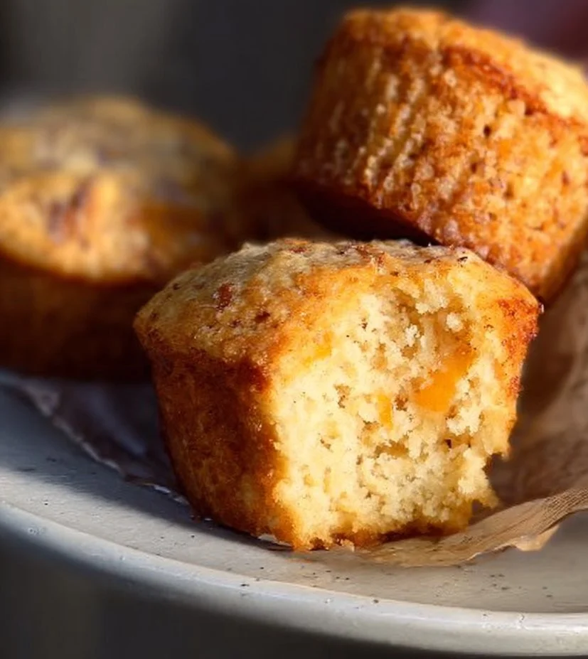 Almond Flour Greek Yogurt Orange Muffins served on a plate