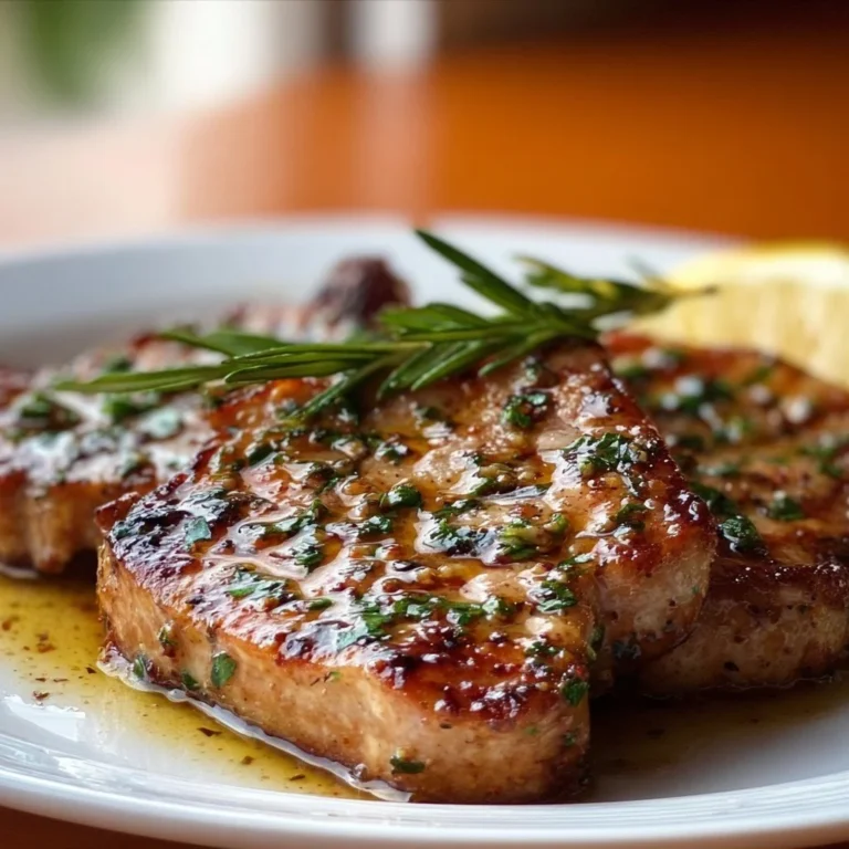 Juicy authentic Sicilian pork chops served with herbs and spices