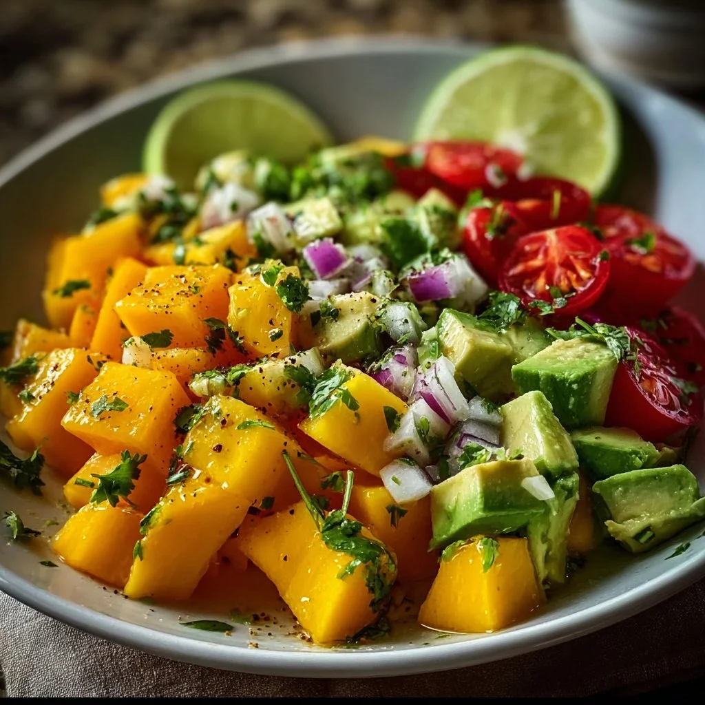 Avocado Mango Salad with Zesty Lime Dressing