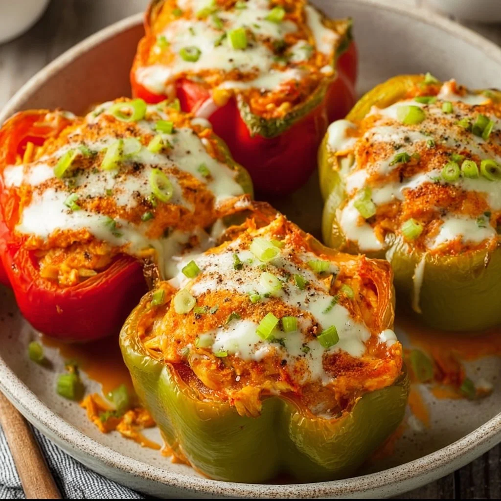 Buffalo Chicken Stuffed Bell Peppers